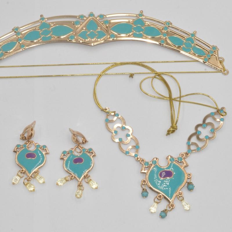 Princess Crown Necklace Earrings Set Hair Accessories