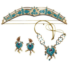 Princess Crown Necklace Earrings Set Hair Accessories