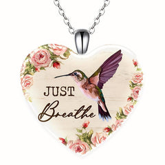 Crystal Pendant Necklace Flowers Bird English Birthday Gift