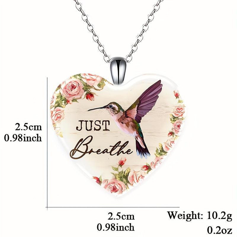 Crystal Pendant Necklace Flowers Bird English Birthday Gift