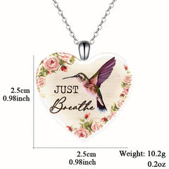 Crystal Pendant Necklace Flowers Bird English Birthday Gift