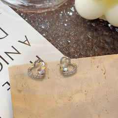 Hollow Love Earrings Female Sweet Star Stud Ear Jewelry
