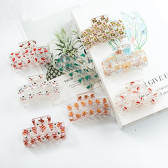Acrylic Christmas Clip Headdress Cartoon Pattern Snowman Elk Christmas Tree