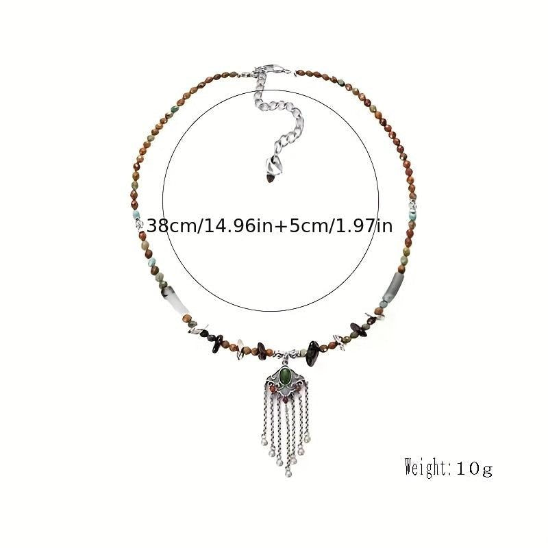 Ethnic Style Peace Lock Necklace All Match Clavicle Chain