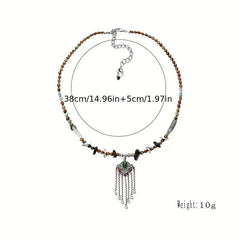 Ethnic Style Peace Lock Necklace All Match Clavicle Chain