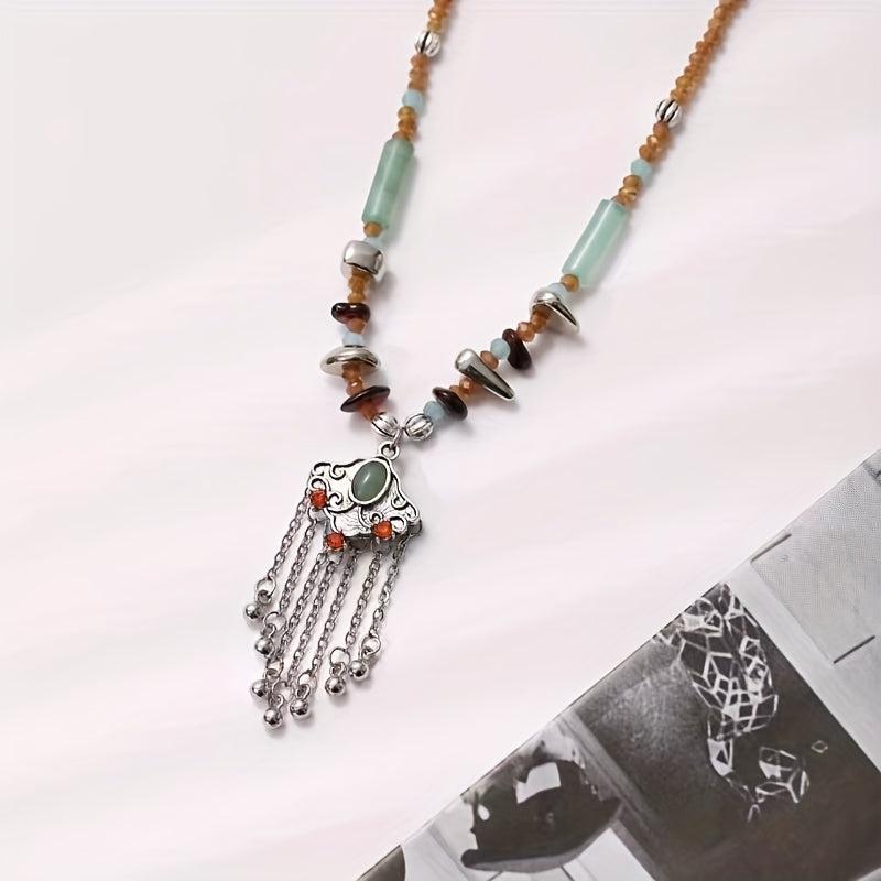 Ethnic Style Peace Lock Necklace All Match Clavicle Chain