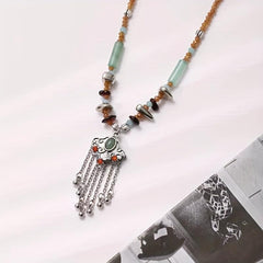 Ethnic Style Peace Lock Necklace All Match Clavicle Chain