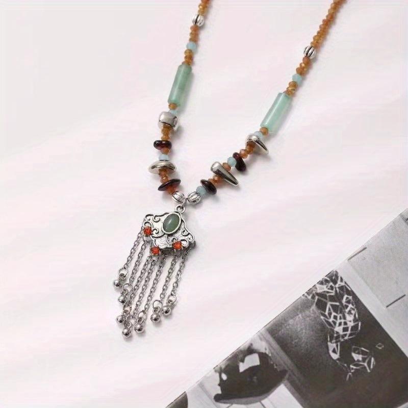 Ethnic Style Peace Lock Necklace All Match Clavicle Chain