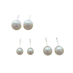 Vintage Faux Pearl Stud Earrings 6 8 10mm Female Wear