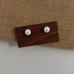 Vintage Faux Pearl Stud Earrings 6 8 10mm Female Wear