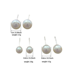 Vintage Faux Pearl Stud Earrings 6 8 10mm Female Wear