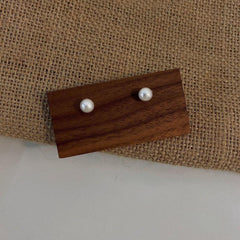 Vintage Faux Pearl Stud Earrings 6 8 10mm Female Wear