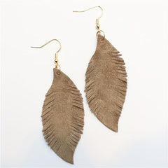 Feather Sheepskin Earrings European & American Style