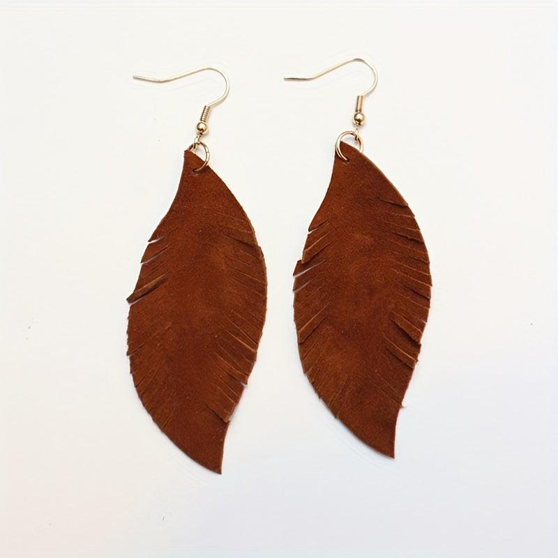 Feather Sheepskin Earrings European & American Style