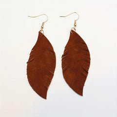 Feather Sheepskin Earrings European & American Style