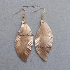 Feather Sheepskin Earrings European & American Style