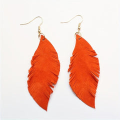 Feather Sheepskin Earrings European & American Style
