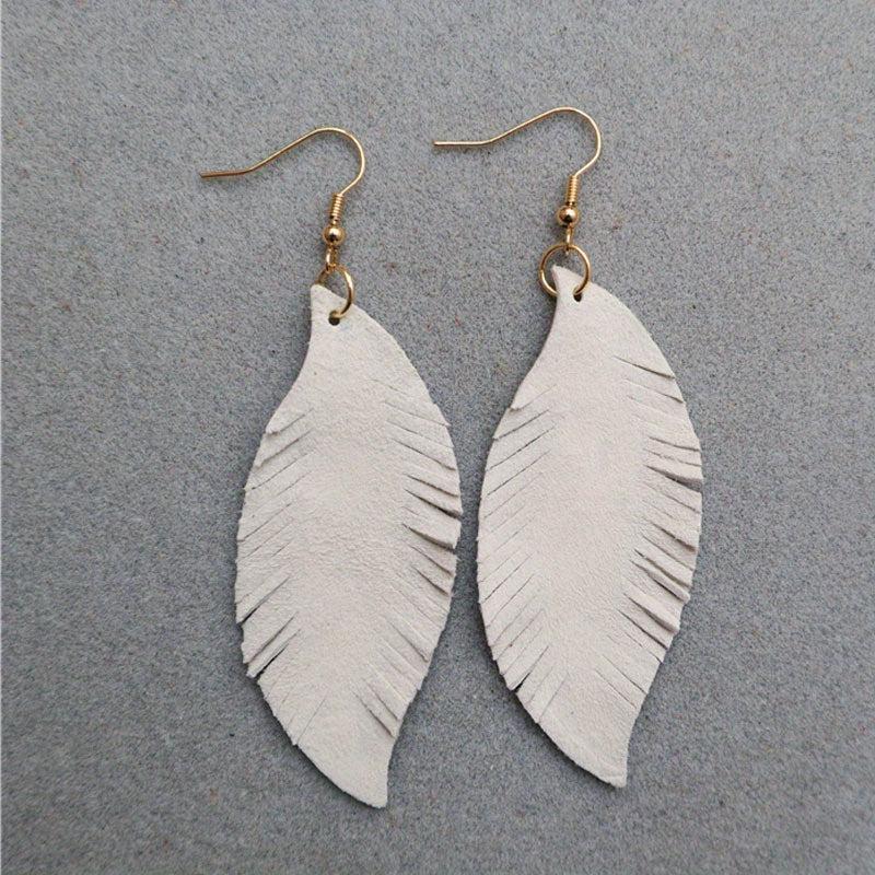 Feather Sheepskin Earrings European & American Style