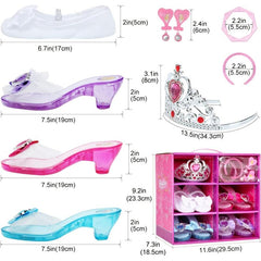 Princess Dress Up Shoes Set with Tiara, Earrings, Bracelets