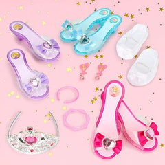 Princess Dress Up Shoes Set with Tiara, Earrings, Bracelets