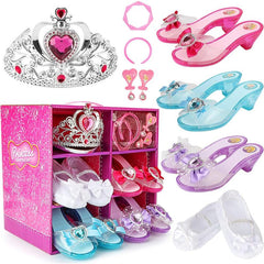 Princess Dress Up Shoes Set with Tiara, Earrings, Bracelets