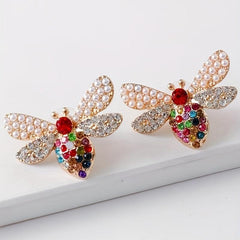 Small Bee Stud Earrings Party Wedding Jewelry