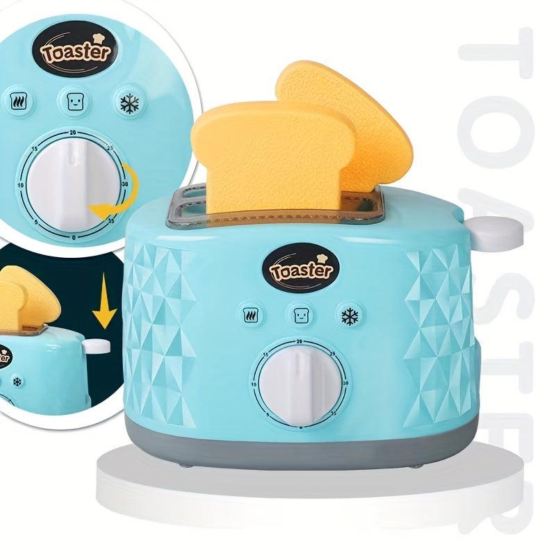 Kids Kitchen Pretend Play Set with Coffee Maker, Blender, Mixer, Toaster