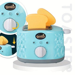 Kids Kitchen Pretend Play Set with Coffee Maker, Blender, Mixer, Toaster