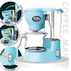 Kids Kitchen Pretend Play Set with Coffee Maker, Blender, Mixer, Toaster