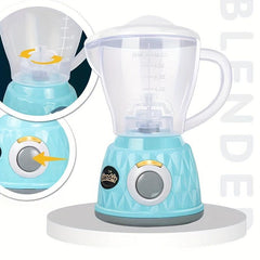 Kids Kitchen Pretend Play Set with Coffee Maker, Blender, Mixer, Toaster