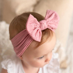 6 Baby Headband Set Soft Nylon Bow No Skin Irritation