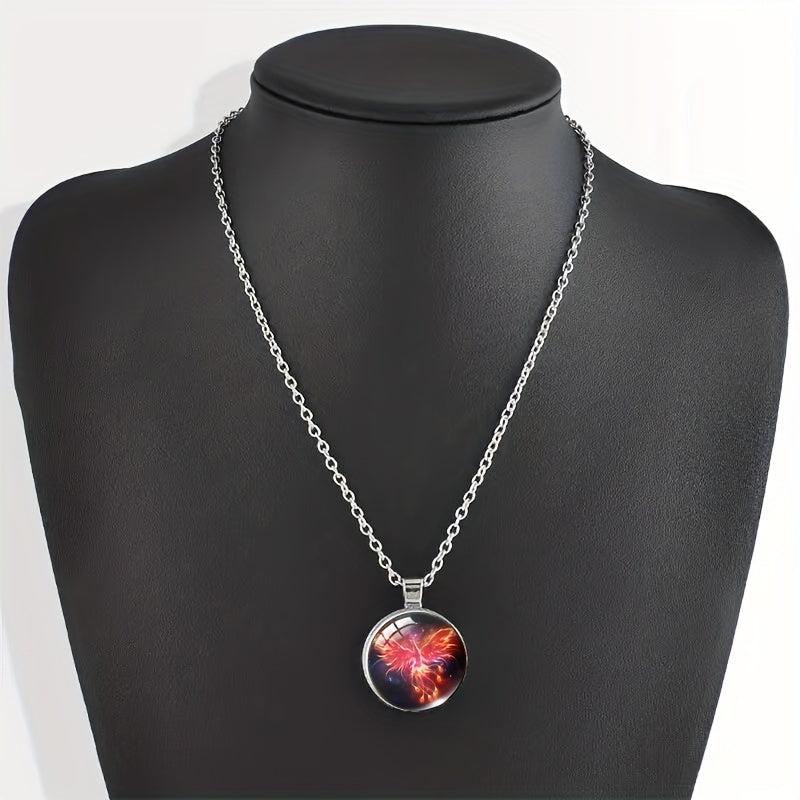 Phoenix Crystal Beads Pendant Necklace For Men And Women