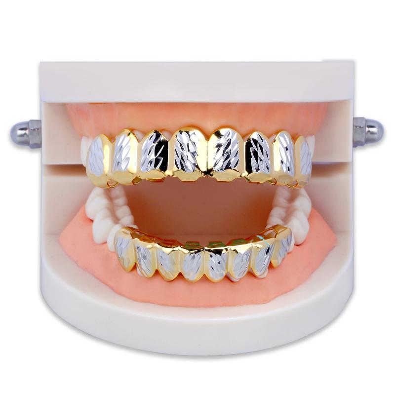 8 Tooth Top & Bottom Grills - Stylish Accessory for Men & Women