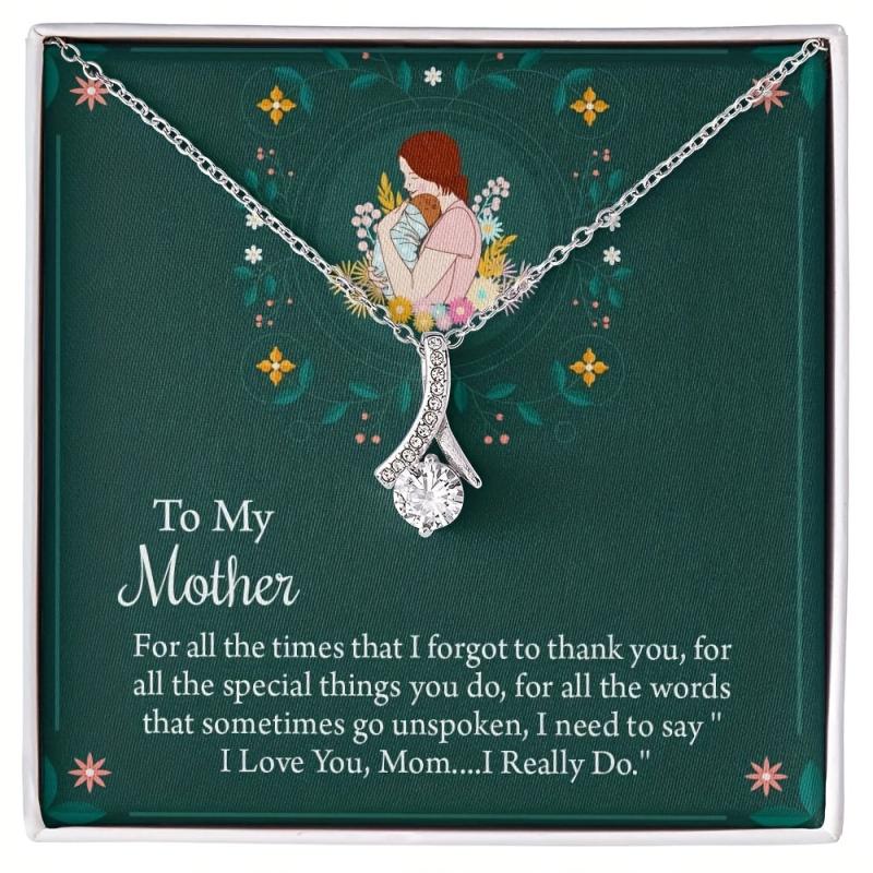 Creative Necklace & Message Card For Mom, Thoughtful Mother's Gift