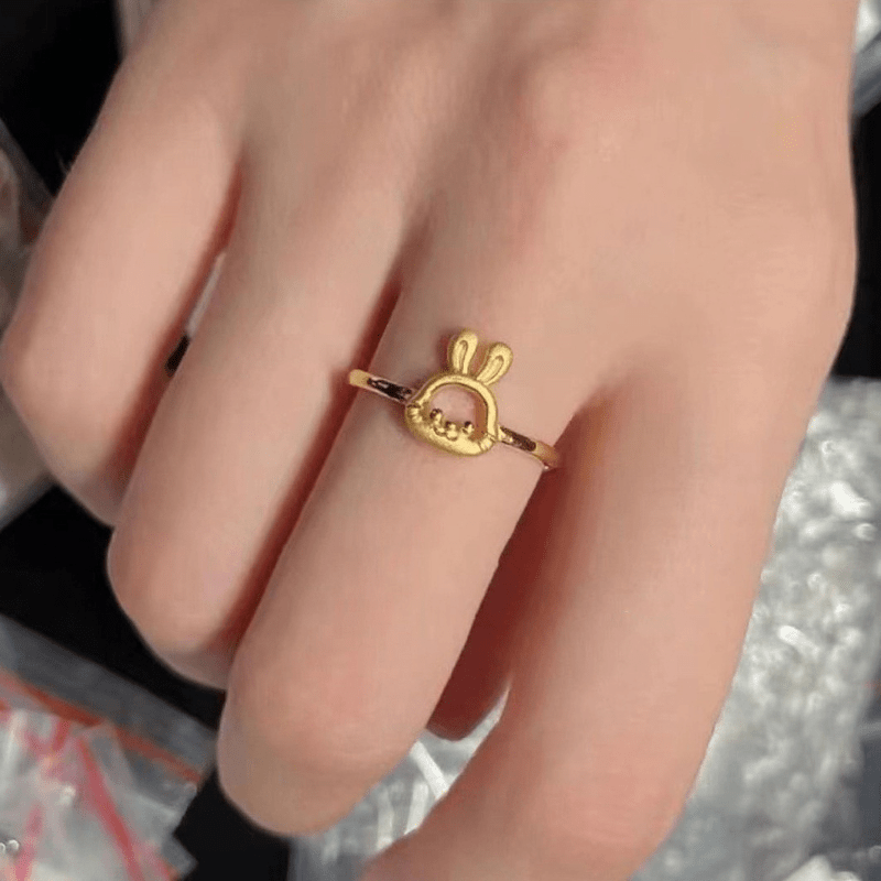 Adjustable Rabbit Ring Female Sweet And Ring