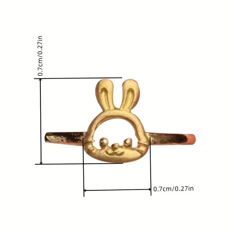 Adjustable Rabbit Ring Female Sweet And Ring