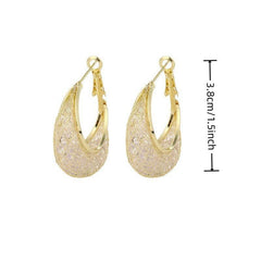 Hollow Mesh Earrings Golden Plated Crescent Earrings