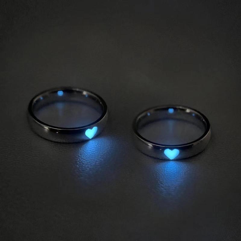 Luminous Couple Ring Glow In Dark Adjustable Finger Rings