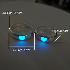 Luminous Couple Ring Glow In Dark Adjustable Finger Rings