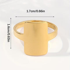 Square Minimalist Classic Women's Ring