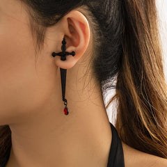 Vintage Sword Stud Earrings Punk Ear Jewelry Women Gothic Mystical Earrings