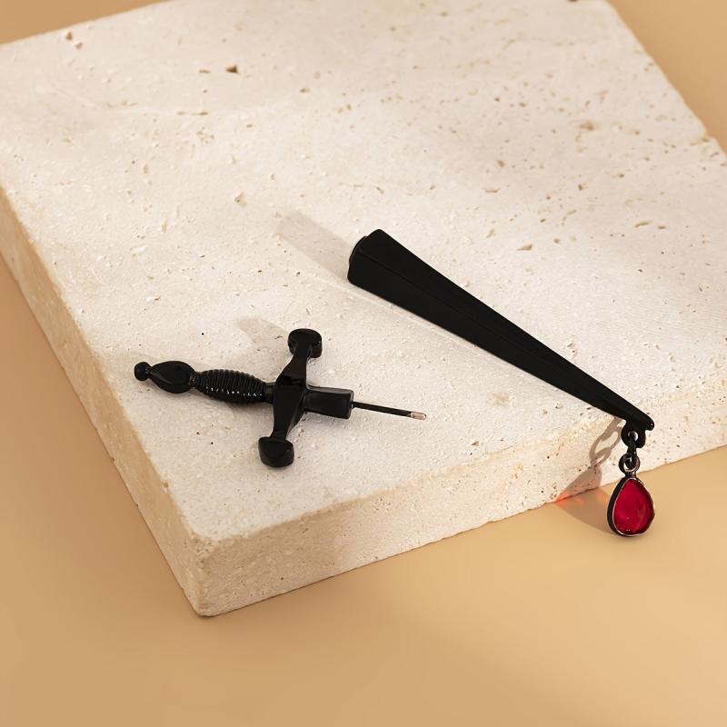Vintage Sword Stud Earrings Punk Ear Jewelry Women Gothic Mystical Earrings