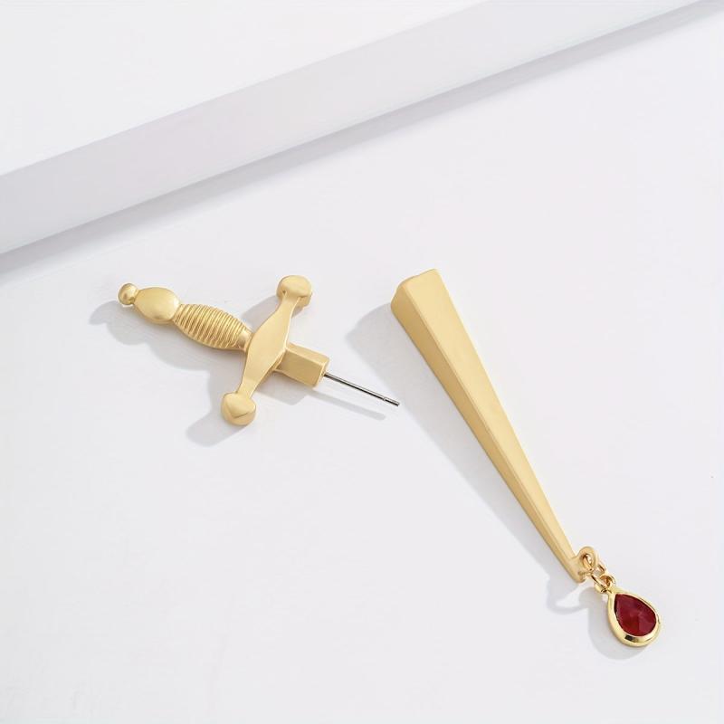 Vintage Sword Stud Earrings Punk Ear Jewelry Women Gothic Mystical Earrings