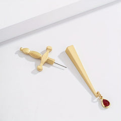 Vintage Sword Stud Earrings Punk Ear Jewelry Women Gothic Mystical Earrings
