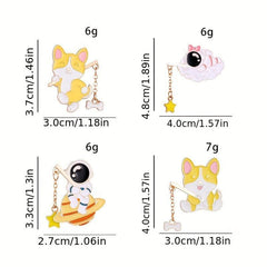 2pcs Astronaut Star Moon Enamel Pins for Kids