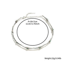 Retro Inlaid Gemstone Choker Necklace Ladies Collar Bone Chain