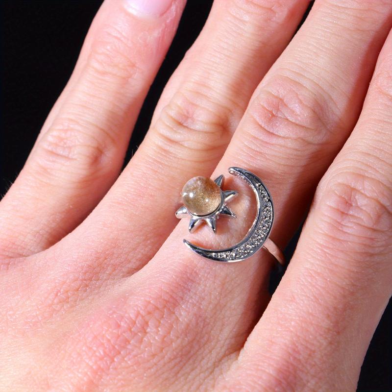 Natural Ghost Quartz Ring Jewelry Adjustable Ring Holiday Healing Crystals