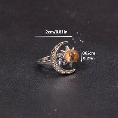Natural Ghost Quartz Ring Jewelry Adjustable Ring Holiday Healing Crystals