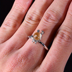 Natural Ghost Quartz Ring Jewelry Adjustable Ring Holiday Healing Crystals