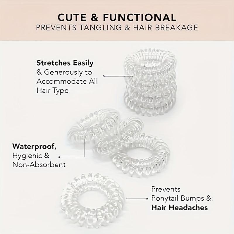 Phone Line Hair Roll Women's Headband Elastic Coil Set